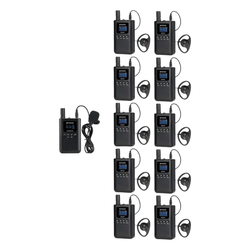 Kit para guía turístico de 1 transmisor y 10 receptores