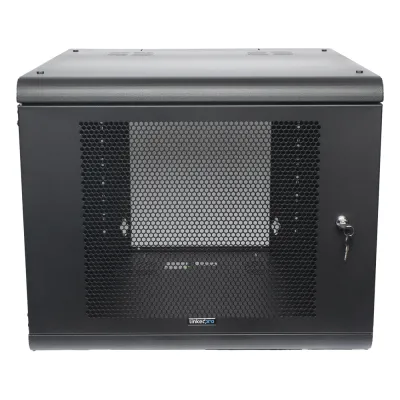 Gabinete de Pared con Puerta Perforada, 635mm de Profundidad, 9U Rack de 19 in, Acero Reforzado