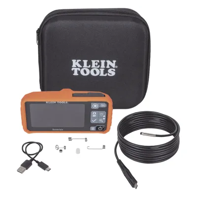 Cámara Boroscopio de Inspección 5.5mm 720p USB-C, LCD 4.3" Color, Cuello de Cisne Nylon de 10' (3m) con Imán, Espejo, 6 LED´s. Batería Io-Li Recargable. Ideal en Electricidad, HVAC, Plomería y Aviación
