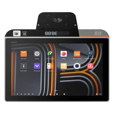Terminal de Escritorio Inteligente SUNMI D3 MINI / Procesador Qualcomm Hexa-Core 2.4 GHz / 3 GB RAM + 32 GB ROM / Pantalla Principal 10.1" IPS / Impresora Térmica Integrada 58 mm / Android 13 / Bluetooth 5.0 / Wi-Fi Dual Band / Batería
