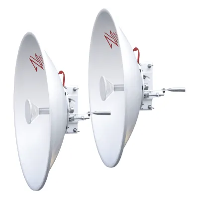 1 Antena Direccional de alto rendimiento / diámetro de 60 cm / 5.9-7.2 GHz / Ganancia 30 dBi / SLANT de 45 ° y 90 ° / Ideal para 30 km / Conector N-Hembra / Montaje y jumpers incluidos.