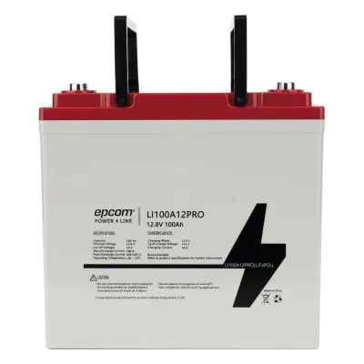 Batería de Litio LiFePO4 Ciclo Profundo / 12.8 Vcc / 100 Ah / Válvula de Alivio / Descarga Máxima 100 A / Solar y Marina