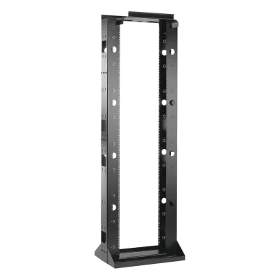 Rack Abierto Sísmico de 2 Postes Estándar de 19 in / 45U / 2.19 m (7.2 ft) de Altura / Capacidad 2,500 lb (1,134 kg) / Acero Calibre 10 (3.4 mm) / Certificación NEBS Zona 4 y OSHPD / Negro RAL 9005
