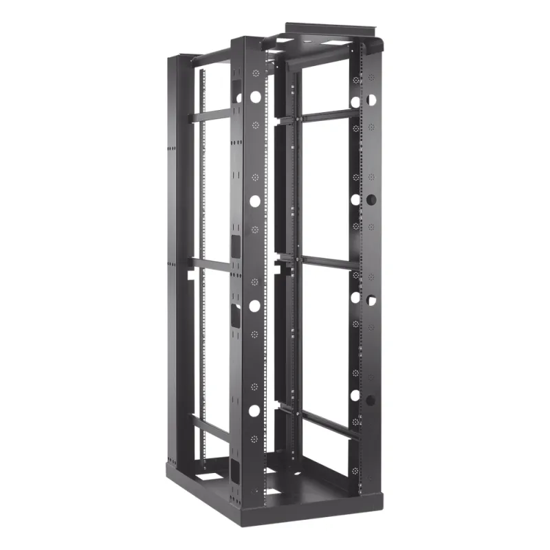Rack Abierto Sísmico de 4 Postes Estándar de 19 in / 45U / 2.19 m (7.2 ft) de Altura / Capacidad 2,500 lb (1,134 kg) / Acero 3.4 mm / Certificación NEBS Zona 4 y OSHPD / Negro RAL 9005