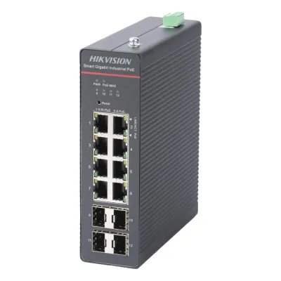 Switch Gigabit PoE+ / Industrial / Administrable / 4 Puertos Gigabit PoE+ (90 W) + 4 Puertos Gigabit PoE+(30 W) / 4 Puertos Gigabit SFP / 300 W Total / 48 a 57 VCD / Ideal para Proyectos / 300 Metros de Distancia