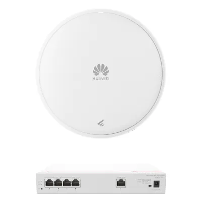 Kit de Router Multi-Servicio / 1 puerto 10/100/1000 Mbps(WAN) / 4 puertos 10/100/1000 Mbps(LAN) PoE / 50W + Punto de Acceso Wi-Fi 7 / 3.57 Gbps / MU-MIMO 2x2 (2.4GH y 5GHz) / Smart Antenna más cobertura / Instalación en techo y pared