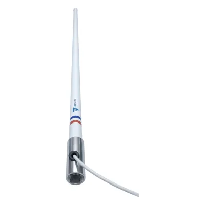Antena Marina VHF TXPROMARINE TX5101SYS/10M / Fibra de Vidrio / 156-163 MHz / 6 dBi / Cable 10 m (32.8 ft) / Base Acero Inoxidable / PL-259 / Exterior