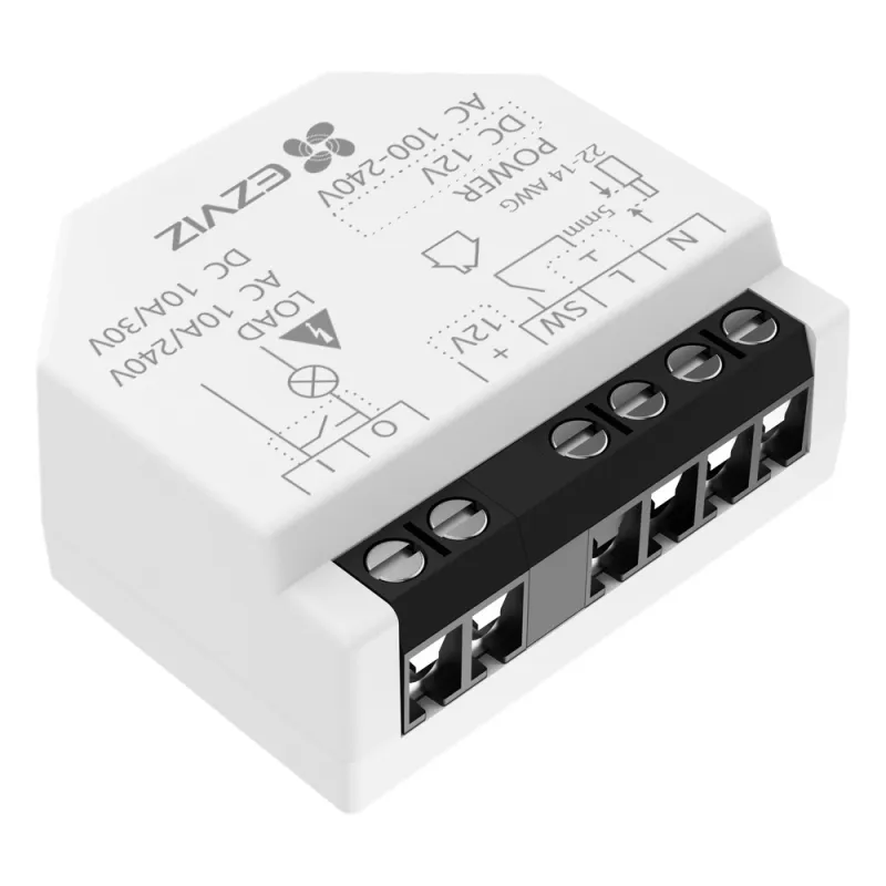 Relé Inteligente Wi-Fi, CS-T35-R100-WD, 16A 250VAC, Wi-Fi 6 y BLE, Control por App EZVIZ, Compatible con Google Assistant, Amazon Alexa y Matter, Protecciones de Temperatura y Sobrecarga