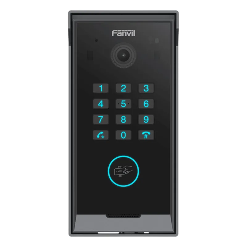 Videoportero Slim IP SIP con Cámara HD, IP IP65, Teclado Numérico y Relé, Apertura por BLE, Tarjeta, Remoto, Protocolo ONVIF, Compatible con App Fanvil Link