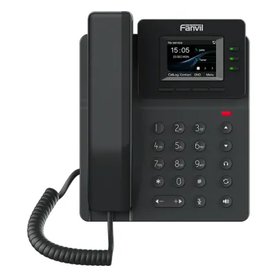 Teléfono IP empresarial para 4 líneas SIP con pantalla LCD de 2.4 pulgadas a color, Opus y conferencia de 6 vías, PoE.