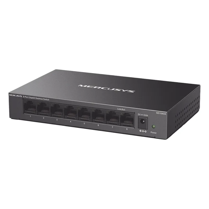 Switch NO Administrable / Para escritorio / Carcasa de Metal / 8 puertos 10/100/1000 Mbps / Diseño Compacto / Plug and Play