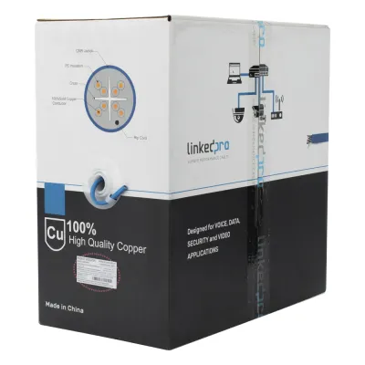 Bobina de Cable de 305 Metros (1000 Pies) Cat6+, CMR, Calibre 23 Alto Rendimiento, ETL, UL, Color Azul, Super Flexible, para Aplicaciones de Video Vigilancia, Video HD, y Redes de Datos. Uso Interior.