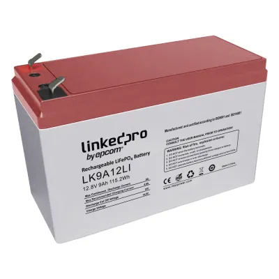 Batería de Litio 12.8 Vcc / 9 Ah / Tecnología LiFePO4 / 2000 Ciclos de Vida / Para uso en equipo electrónico, UPS (litio) / Incendio / Control de acceso / Video Vigilancia / Terminales F2