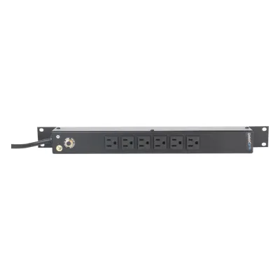 Multicontacto Horizontal (PDU) de 6 Contactos (NEMA 5-15R) Rack 19" 1UR. Voltaje Entrada/Salida: 120Vca/15A