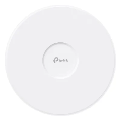 Punto de Acceso Omada / Wi-Fi 7 BE22000 MU-MIMO 4x4 / 2 Puertos 10 Gbps / Mesh Omada / Operaciones Multiencale (MLO) / Configuración por Controlador o Stand-Alone / Para Montaje en Techo/pared / Alimentación PoE++