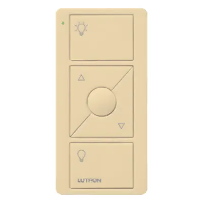 Control Pico inalámbrico de 3 botones con subir/bajar intensidad, color marfil, para Caseta, RA2 Select, RadioRA2 y Vive