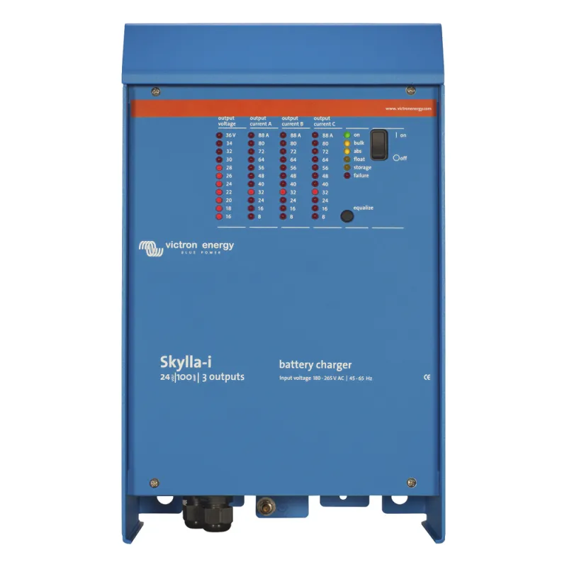 Skylla-i 24/100 / Cargador de Baterías para Ambientes Marinos 24 V, 100 A / Bancos de 500 a 1000 Ah