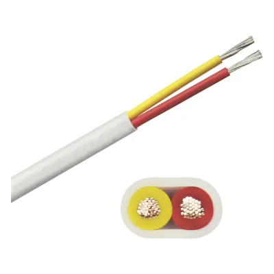 Rollo de cable plano grado marino calibre 14, de 2 conductores (rojo y amarillo) de 100 pies (30.48 m).