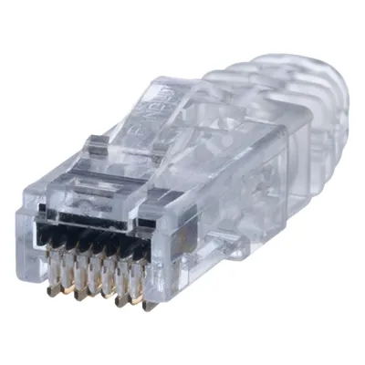 Plug RJ45 Cat6 de 3 Piezas, Para Cable UTP de Calibre 23-24 AWG, Chapado en Oro de 50 micras, Paquete de 100 Piezas