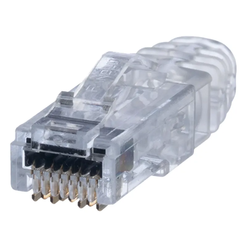 Plug RJ45 Cat6 de 3 Piezas, Para Cable UTP de Calibre 23-24 AWG, Chapado en Oro de 50 micras, Paquete de 100 Piezas