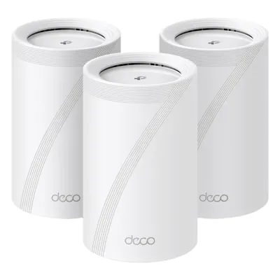 KIT 3 Routers Inalámbrico MESH Interior para Hogar / Triple Banda Wi-Fi 7 BE9300 Mbps / 2 Puerto 2.5 Gigabit WAN/LAN / 4 Antenas Internas / Operación Multi-Link MLO / Administración Mediante la App Deco (iOS, Android) / HomeShield