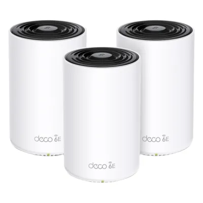 Router Inalámbrico MESH Interior para Hogar / Doble Banda Wi-Fi 6E AX5400 Mbps / 3 Puerto Gigabit WAN/LAN / 4 Antenas Internas / Administración Mediante la App Deco (iOS, Android) / Protección HomeShield