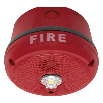 Sirena con Lámpara LED Estroboscópica / Montaje en Techo / Nivel de Candelas Seleccionable / Color Rojo / Nuevo Diseño Moderno y Elegante / Menor Consumo de Corriente / Uso exterior