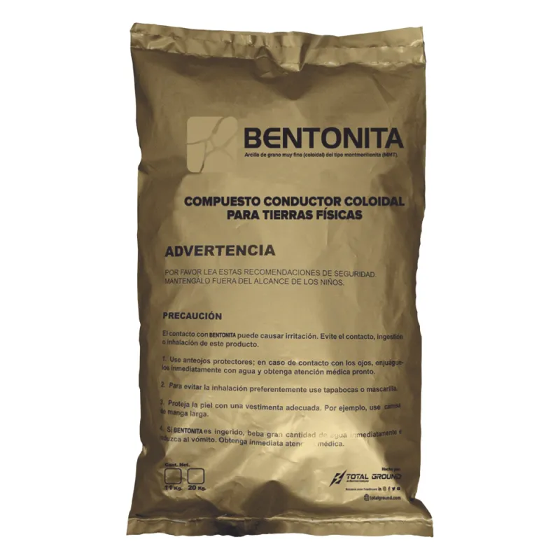 Bentonita, Compuesto Conductor Coloidal para Tierras Físicas, Saco con 20 Kgr.