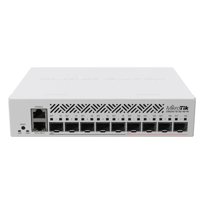 Cloud Router Switch con 1 puerto GbE/ 5 Puertos SFP/ 4 puertos SFP+ Ideal para Enlaces de Alto Rendimiento