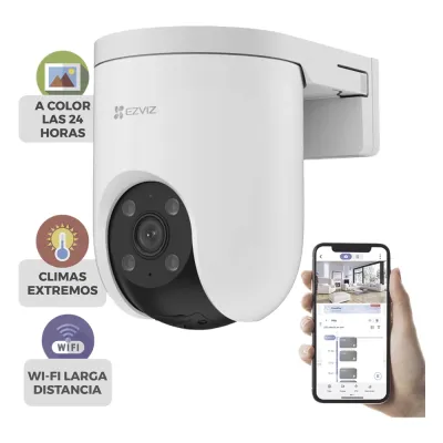 Cámara PT / Resolución 5 Megapixel (3K) / Audio de Dos Vías / Visión Nocturna en Color / AI Detección de Humanos y Vehículos / Defensa Activa con Sirena y Luz Estroboscópica / IP65