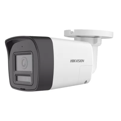 [Audio Bidireccional + Sirena & Estrobo + Dual Light + ColorVu] Bala TURBOHD 4K (8 Megapixel) / Lente 2.8 mm / 30 mts IR EXIR + 20 mts Luz Blanca / Micrófono y Bocina Integrado / Exterior IP67 / Metal / dWDR