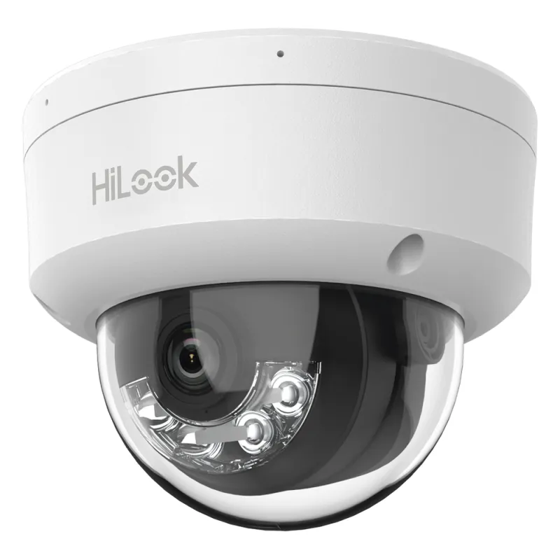 [Dual Light] HiLook Series / Domo IP de 4 Megapixel / Uso en interior / Lente 2.8 mm / 20 mts IR + 20 mts Luz Blanca / Micrófono Integrado / ACUSENSE Lite / PoE / dWDR / H.265+ / ONVIF