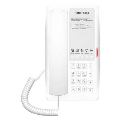 Teléfono IP Hotelero Wi-Fi 6 / 2 Líneas SIP / Doble Banda 2.4/5 GHz / 5 Teclas Programables / Puerto USB-A / PoE 802.3af / Audio HD