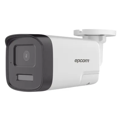 [Audio Bidireccional + Dual Light + ColorVu] Bala TURBOHD 4K (8 Megapixel) / Lente 2.8 mm / 40 mts IR EXIR + 40 mts Luz Blanca / Micrófono y Bocina Integrado / Exterior IP67 / Metal / dWDR