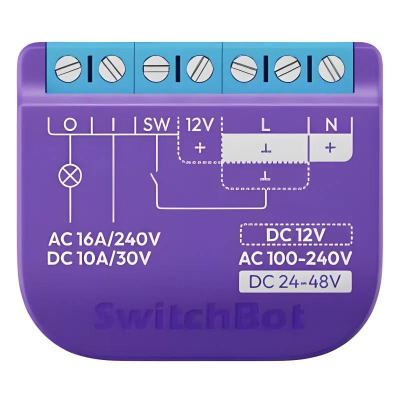 Switch Relevador Inteligente conectividad inalambrica Wifi y BLE / Salida Contacto Seco / Compatible con asistentes de voz / Dimensiones 42x36x16 mm