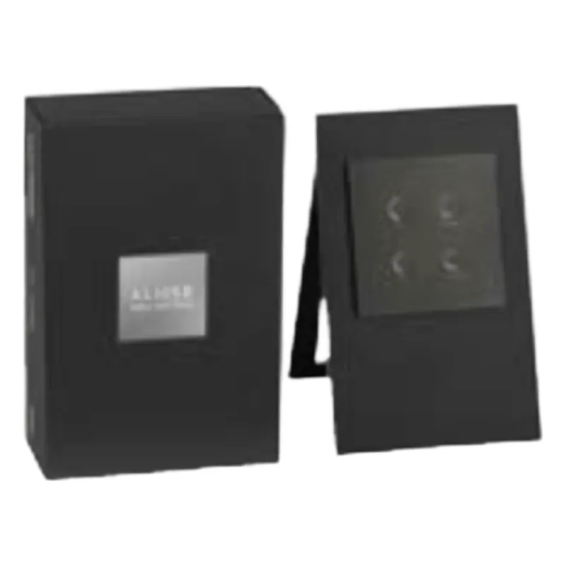Exhibidor de mesa con muestrario de la botonera Lutron Alisse para punto de venta