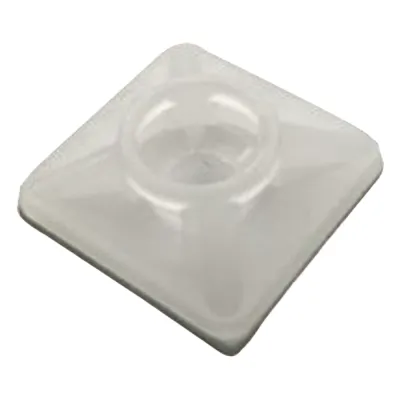 Base Autoadherible para Cinchos Práctica y Eficiente para la Organización y Fijación de Cables, Fabricada en Nylon Resistente y de Color Natural con una Medida de 19x19 mm, Paquete con 100 Piezas (4210-00001)