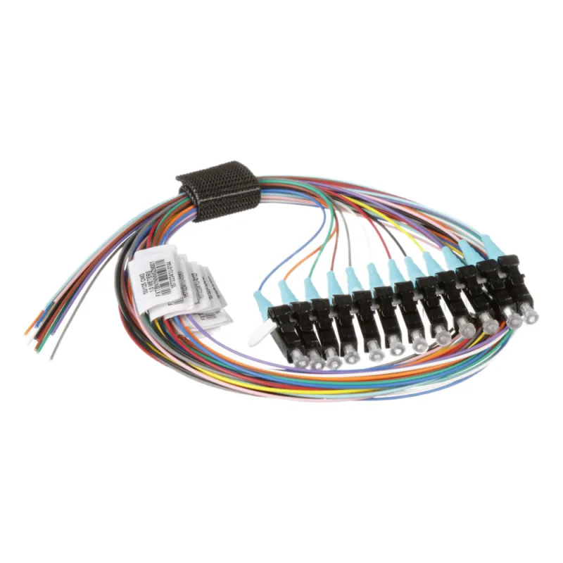 Kit de 12 Pigtails con Conector LC, Multimodo 50/125 OM4, 900um, de 1 Metro (3.28 Pies)