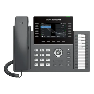 TELÉFONO IP PROFESIONAL DE 12 LÍNEAS / 24 TECLAS DE EXTENSIÓN PROGRAMABLES / WI-FI 6 / POE INTEGRADO / PANTALLA LCD 4.3 PULGADAS / SEGURIDAD DE NIVEL EMPRESARIAL / BLUETOOTH INTEGRADO / COMPATIBLE CON GDMS / AUDIO HD CON NOISE-SHIELD