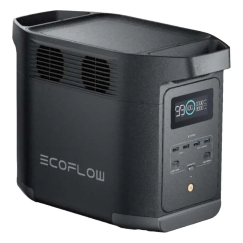 Estación de Energía Portátil de 980Wh Litio LFP / 10 Puertos AC 500 W (Max. 1000W) / 2 USB-C 100W / Cargador de Coche 10A a 12.6V / Conectividad WiFi y Bluetooth (App) / Carga Solar 500W Max.