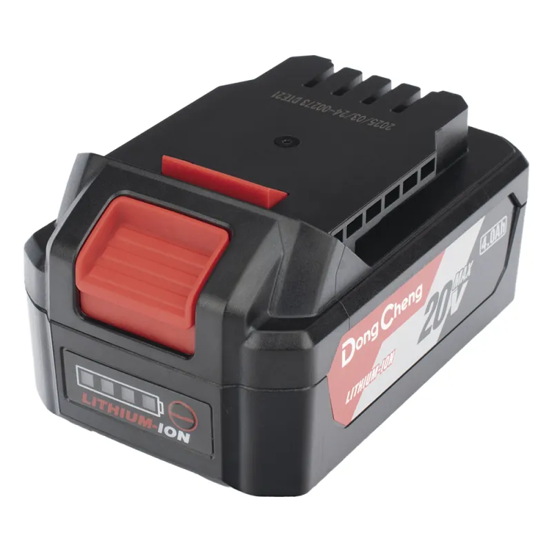 Batería de Litio 20V 4.0Ah / Indicador LED de Carga / Diseño Deslizable / Compatible con Herramientas DONGCHENG 20V