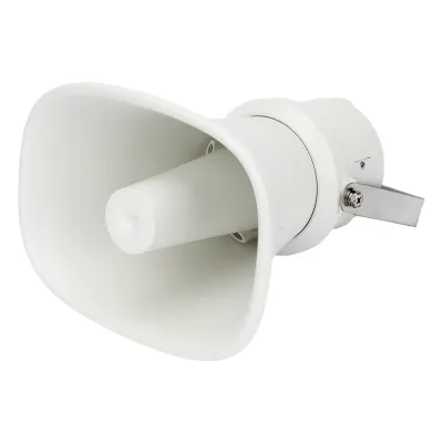 Bocina (Altavoz IP ) | Tipo Trompeta | 25 Watts | No Requiere Amplificador | 24 VCD | Exterior IP67 | Metal | Entrada de Alarma | Voceo en Tiempo Real | Calendarización de Audios | Síntesis de Voz (TTS)