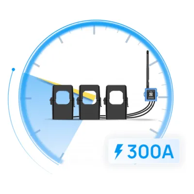 Medidor de Corriente LoRaWAN Trifásico / 300A / Autoalimentado / Muestreo 3.3 kHz / Abrazadera No Invasiva / Alertas por Umbral
