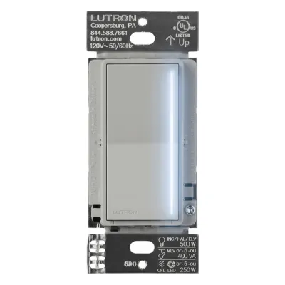 Atenuador de pared táctil con neutro para LED/CFL hasta 250 W o incandescente hasta 500 W, Pebble, RadioRA 3