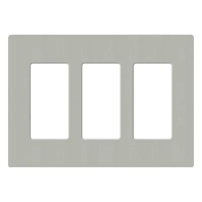 Placa de pared de 3 espacios sin tornillos visibles para atenuadores y controles Lutron Maestro, Diva, Pico y Skylark