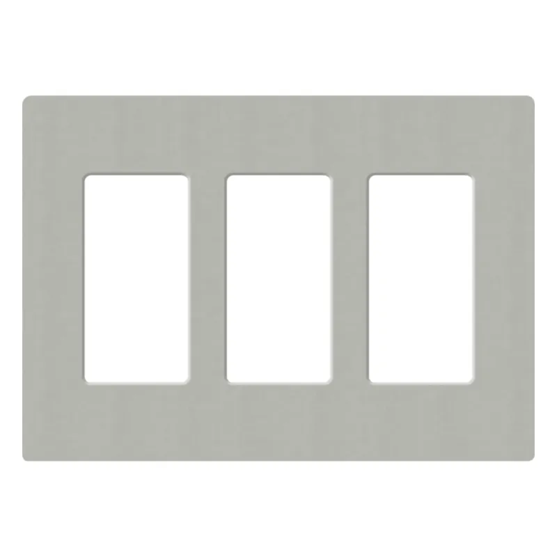 Placa de pared de 3 espacios sin tornillos visibles para atenuadores y controles Lutron Maestro, Diva, Pico y Skylark