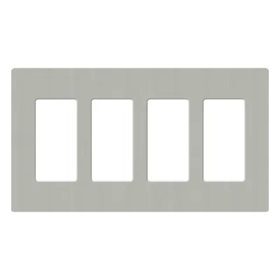 Placa de pared de 4 espacios sin tornillos visibles para atenuadores y controles Lutron Maestro, Diva, Pico y Skylark