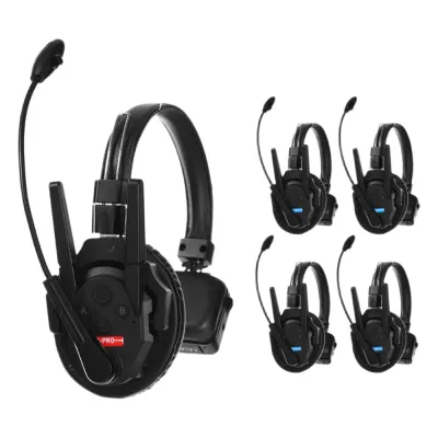 Kit 5 Intercomunicadores Inalámbricos Full-Duplex / Rango 500 m (1640 ft) / Hasta 13 Unidades / Latencia 80 ms / AEC 2.0 / Batería 24 Hrs / USB-C