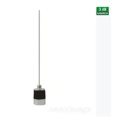 Antena Móvil VHF Frecuencia 132-174 MHz, Ganancia 3.0 dBi