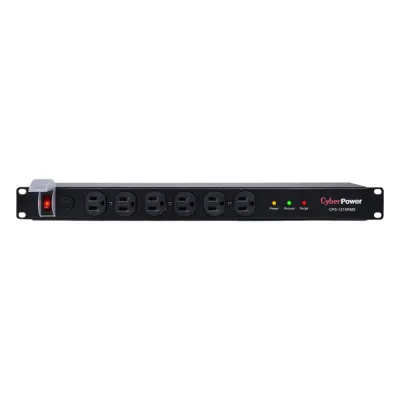 PDU Básico Para Distribución de Energía con Supresor de Picos, Con 12 Tomas NEMA 5-15R Traseras, 1UR, 15 Amp, 120 Vca, 1800 Joules de Protección